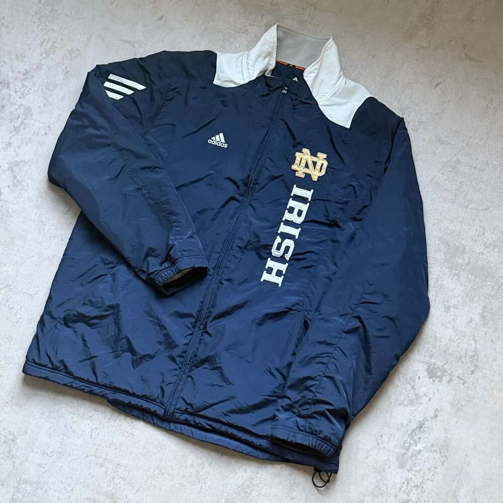 Adidas Notre Dame Fighting Irish Jacket Size XL ClimaProof Blue